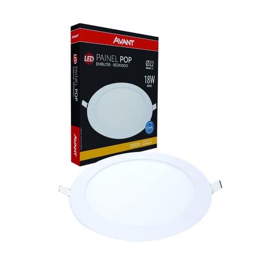 Imagem de Plafon LED Embutir 18W Redondo 3000K Quente Avant