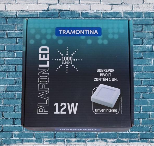 Plafon led sobrepor quad 12w 6500k tramontina Menor preço em Plafon led sobrepor quad 12w 6500k tramontina