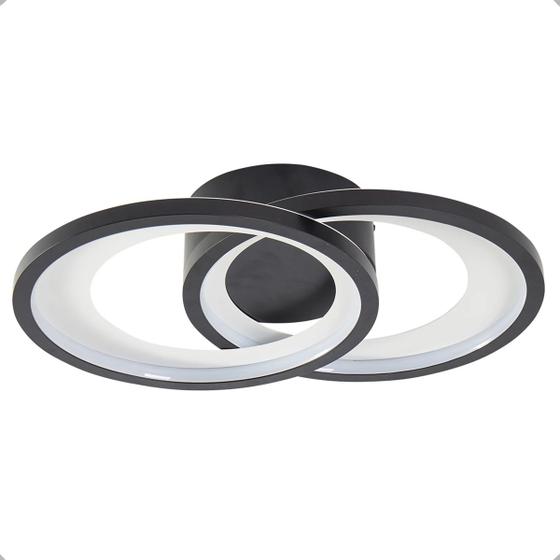 Imagem de Plafon Led Zahal Eli 42w 3000k Preto Nordecor