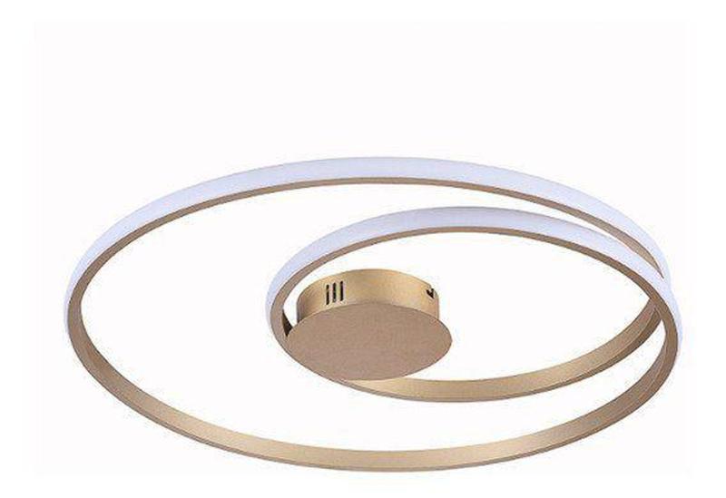 Imagem de Plafon loop cromado e branco 62+42 cm 60w 3000k - BELLA