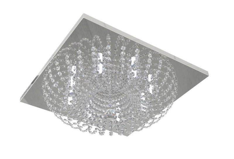 Imagem de Plafon Lustre de Cristal Legitimo Quadrado 50cm Quarto Sala De Jantar Sala De Estar Living Ático