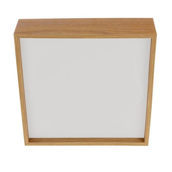 Imagem de Plafon MADEIRA Wood Quadrado 25x25cm - 2 luzes E27 - Freijó (claro)