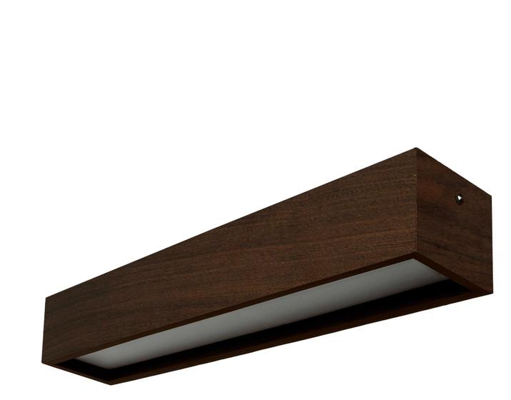 Imagem de Plafon Madeira Wood Retângular 60X13Cm - 1 Ou 2 Luzes