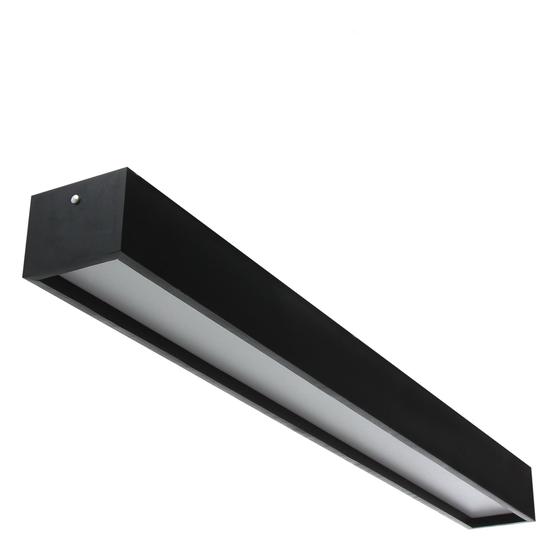 Imagem de Plafon Madeira Wood Retângular Branco ou Preto 60x10cm - 1 ou 2 luzes G12