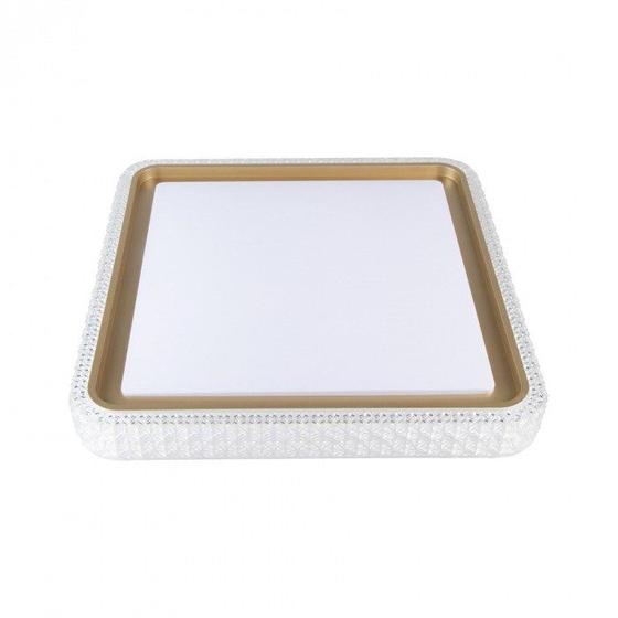 Imagem de Plafon Nordecor Quadrado Kenle 2668 50CM 36W 3K/4K/6.5K C/ Controle Dourado Led Bivolt