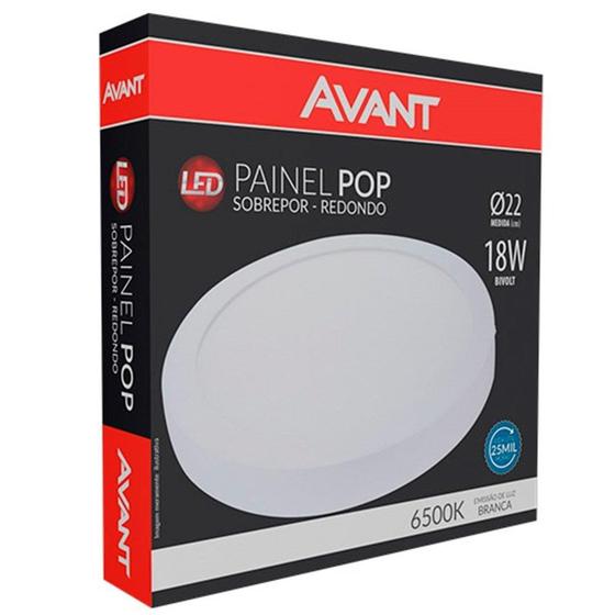Plafon Painel Avant Led 22cm Red Sobrepor 1260 Lumens 6,5K 18W Bivolt Menor preço em Plafon Painel Avant Led 22cm Red Sobrepor 1260 Lumens 6,5K 18W Bivolt