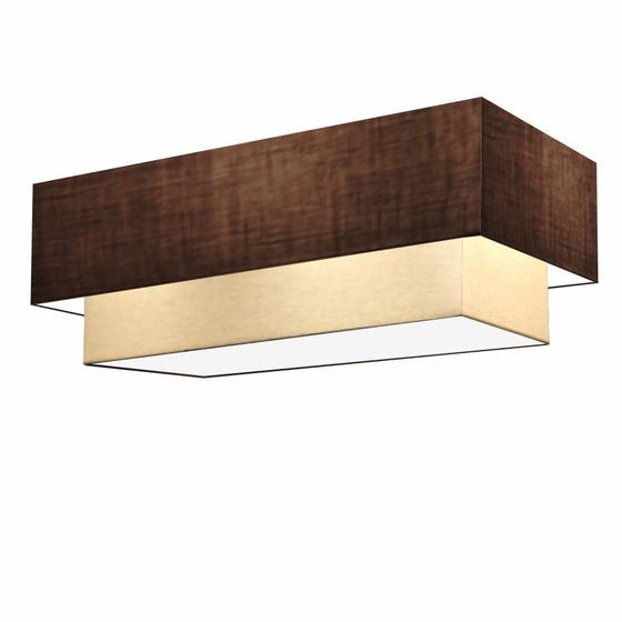 Imagem de Plafon Para Quarto Retangular SQ-3044 Cúpula Cor Café Bege