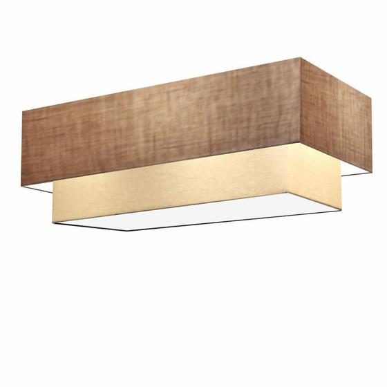 Imagem de Plafon Para Quarto Retangular SQ-3044 Cúpula Cor Palha Bege