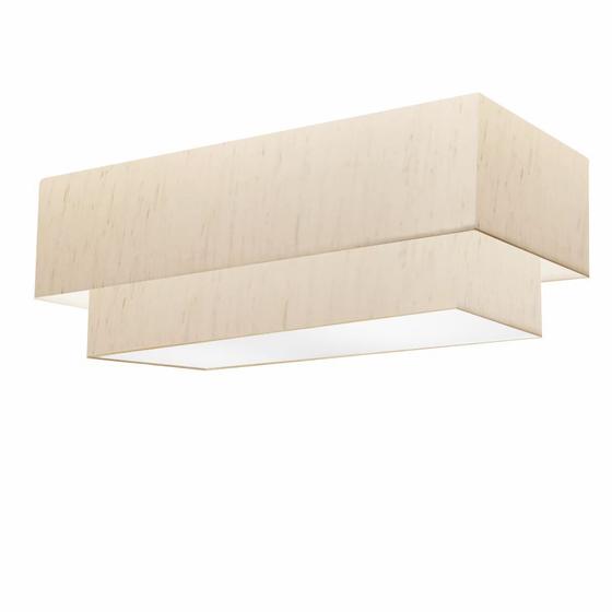 Imagem de Plafon Para Quarto Retangular SQ-3071 Cúpula Cor Linho Bege