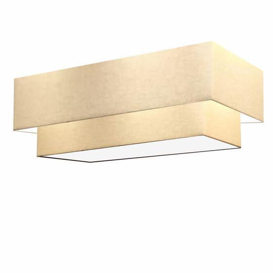Imagem de Plafon Para Quarto Retangular SQ-3072 Cúpula Cor Algodão Crú