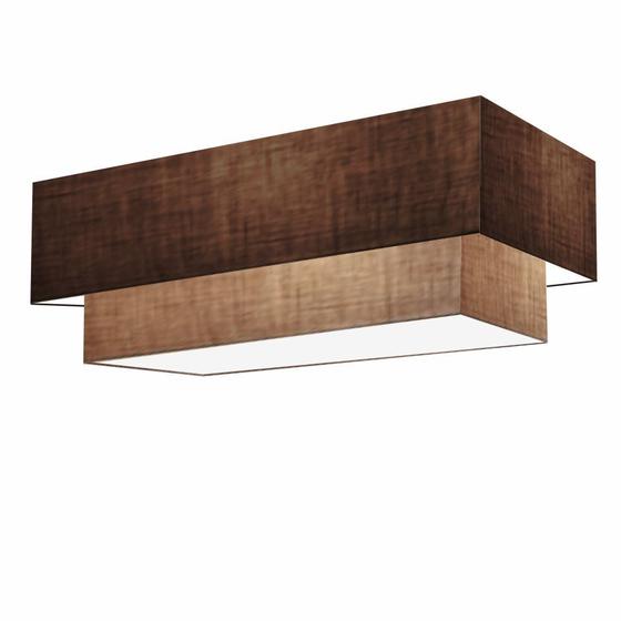 Imagem de Plafon Para Quarto Retangular SQ-3072 Cúpula Cor Café Palha