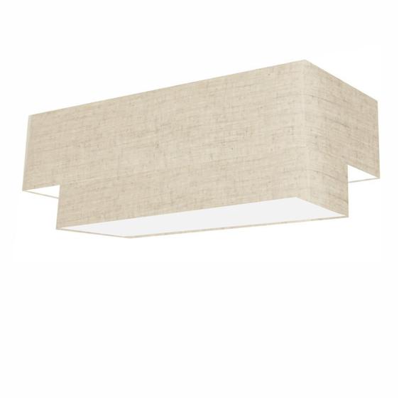 Imagem de Plafon Para Quarto Retangular SQ-3072 Cúpula Cor Rústico Bege