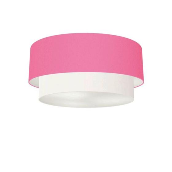 Imagem de Plafon Para Sala Cilíndrico SL-3017 Cúpula Cor Rosa Bebê Branco