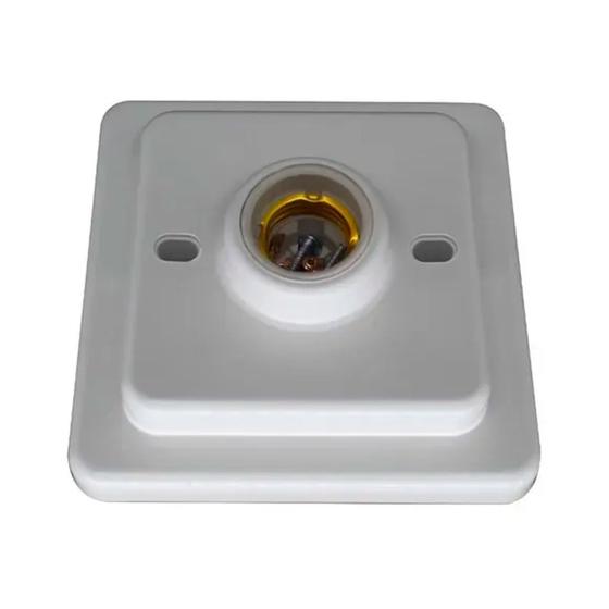 Imagem de Plafon Para Sala de Estar Branco Quadrado Bocal Porcelana 100w E27 OPL