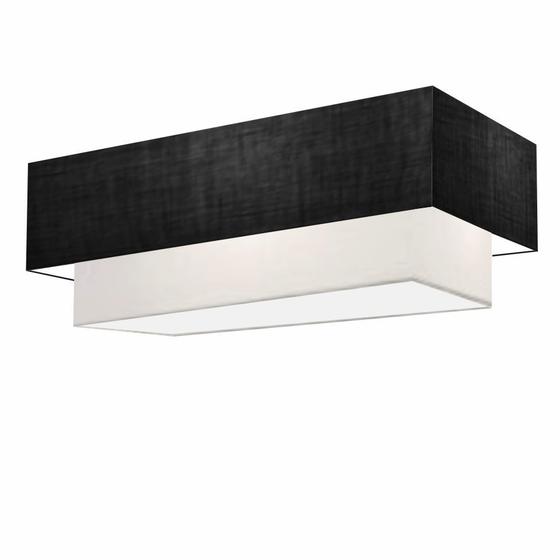 Imagem de Plafon Para Sala de Jantar Retangular SJ-3071 Cúpula Cor Preto Branco