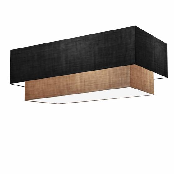 Imagem de Plafon Para Sala Retangular SL-3072 Cúpula Cor Preto Palha