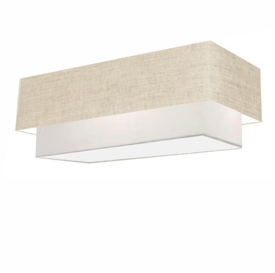 Imagem de Plafon Para Sala Retangular SL-3072 Cúpula Cor Rústico Bege Branco