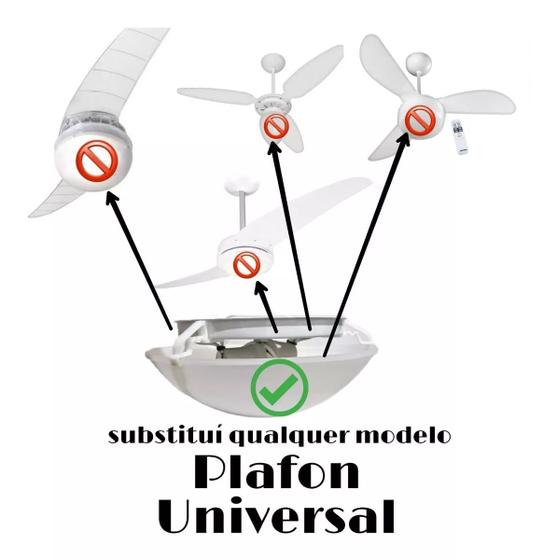 Imagem de Plafon Plafom Lustre Ventilador De Teto 2 Lampadas Universal