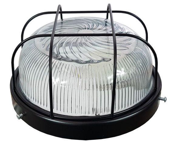 Imagem de Plafon Popular preto girasol com grade vidro transparente
