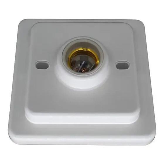 Imagem de Plafon Quadrado Com Soquete De Porcelana 1XE27 Branco OPL