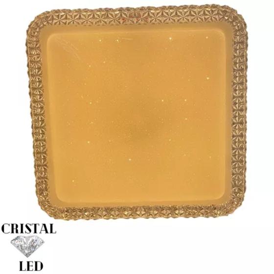 Imagem de Plafon Quadrado Cristal Brilhante C Placa Led Acrílico 12w