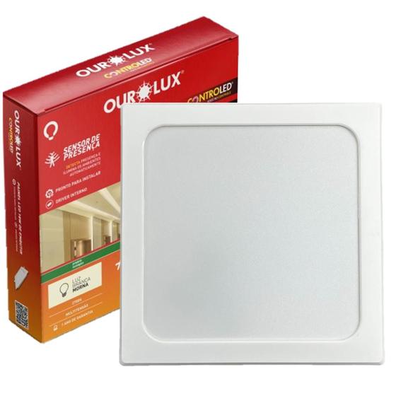 Plafon Quadrado Embutir 18w Sensor Presença 2700K Amarela Menor preço em Plafon Quadrado Embutir 18w Sensor Presença 2700K Amarela