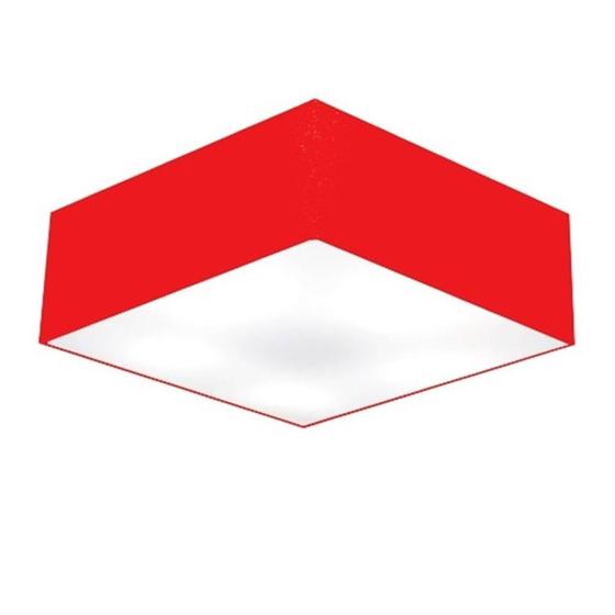 Imagem de Plafon Quadrado Md-3002 Cúpula em Tecido 15/50x50cm Vermelho - Bivolt