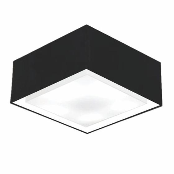 Imagem de Plafon Quadrado Md-3039 Cúpula em Tecido Dupla 25/50x35cm Preto - Bivolt