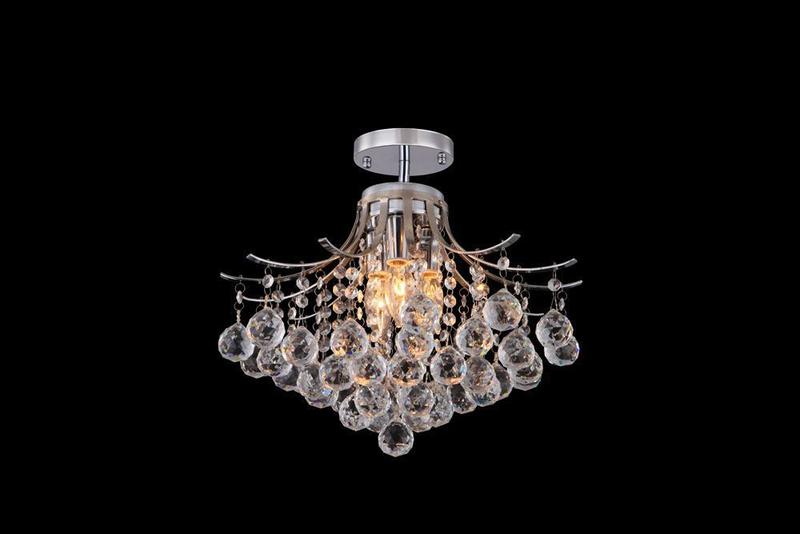 Plafon Sobrepor de Cristal Sienna 3 Lamp e Aço Cromo Ø40 Menor preço em Plafon Sobrepor de Cristal Sienna 3 Lamp e Aço Cromo Ø40