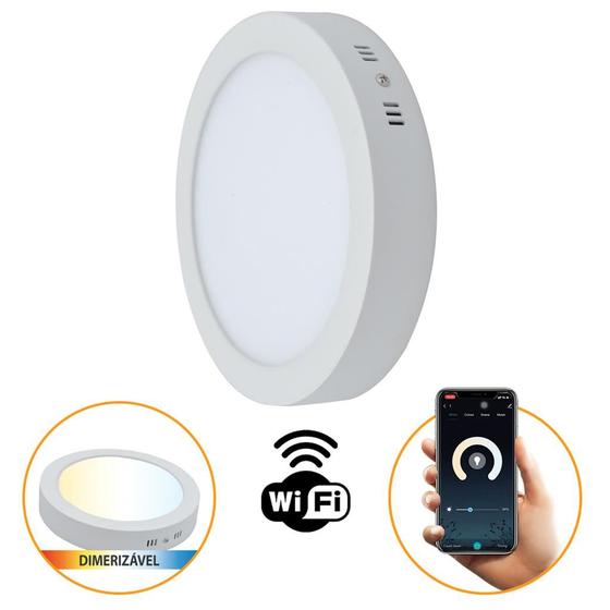 Imagem de Plafon Sobrepor Redondo 18W Dimerizável Smart WiFi Gaya