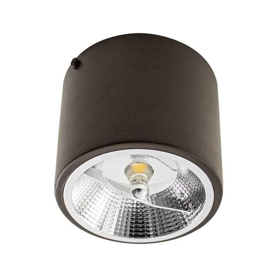 Imagem de Plafon Sobrepor Redondo Marrom 1 Foco + LED AR111 Br. Frio Starlumen ST2947