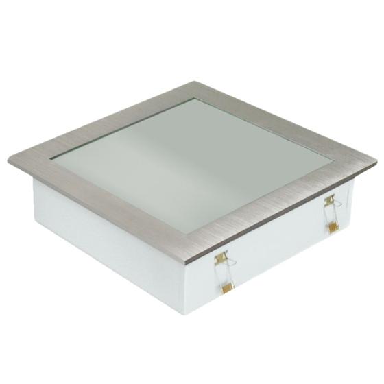 Imagem de Plafon Space Emb. Quad. 20cm Alum. Vidro Fosco E-27 1 Lamp. Max 60w Escovado