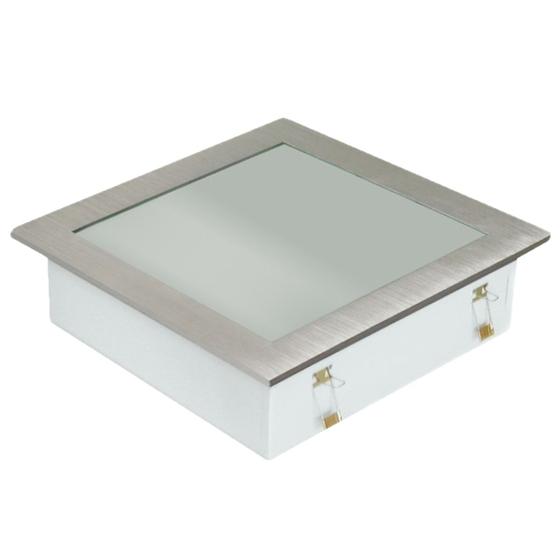 Imagem de Plafon Space Emb. Quad. 30cm Alum. Vidro Fosco E-27 3 Lamp. Max 60w Escovado