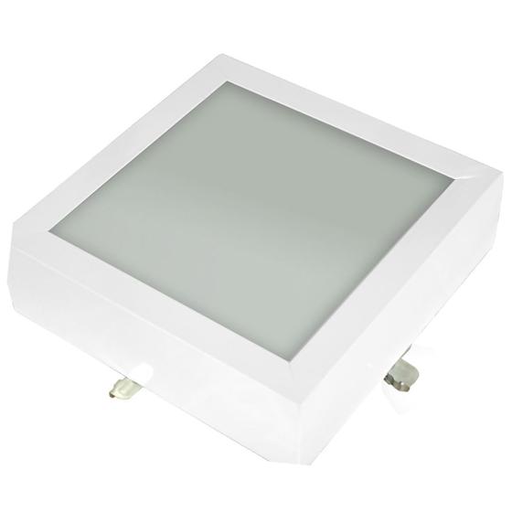 Imagem de Plafon Space Sobr. Quad. 30cm Alum. Vidro Fosco E-27 3 Lamp. Max 60w Branco