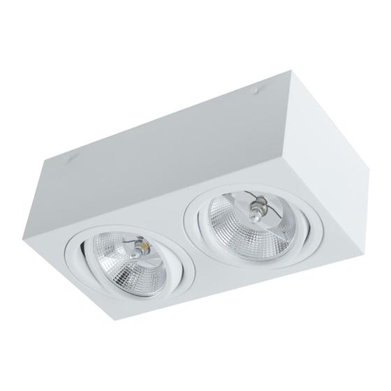 Imagem de Plafon Spot Alumínio Sobrepor Branco p/ 2 LED AR111 ST2898