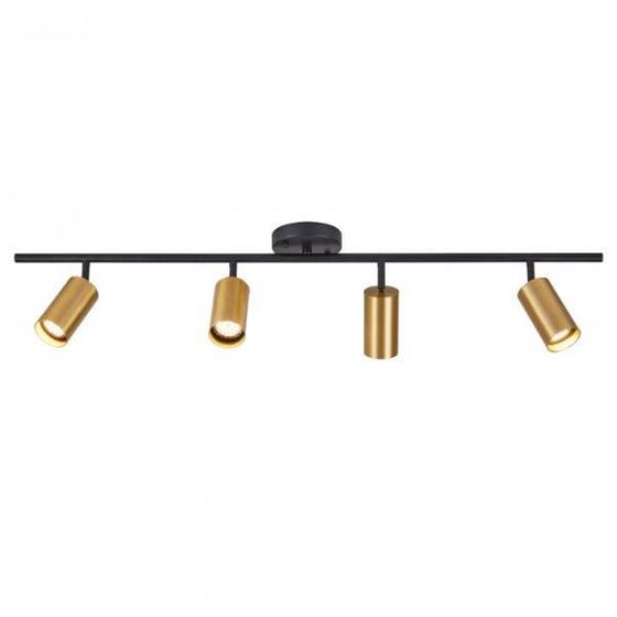 Imagem de Plafon Spot Nordecor Kalla 2439 4xMR16 Dourado com Preto Bivolt