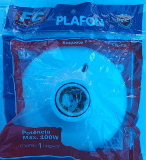 Imagem de Plafonier com Soquete de Louça Bivolt Branco