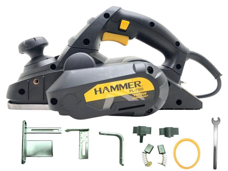 Imagem de Plaina Elétrica 750w Hammer Pl-7500 3.1/4 Pol. Com Regulador De Profundidade