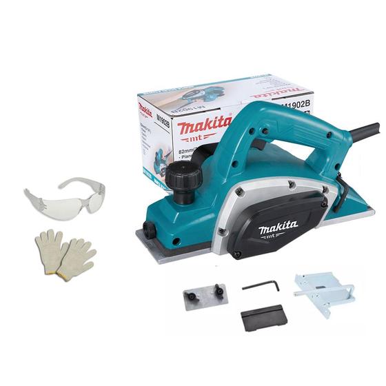 Imagem de Plaina Elétrica Manual Makita Mt M1902b Prof 82mm 580w M 1902b + Acessórios