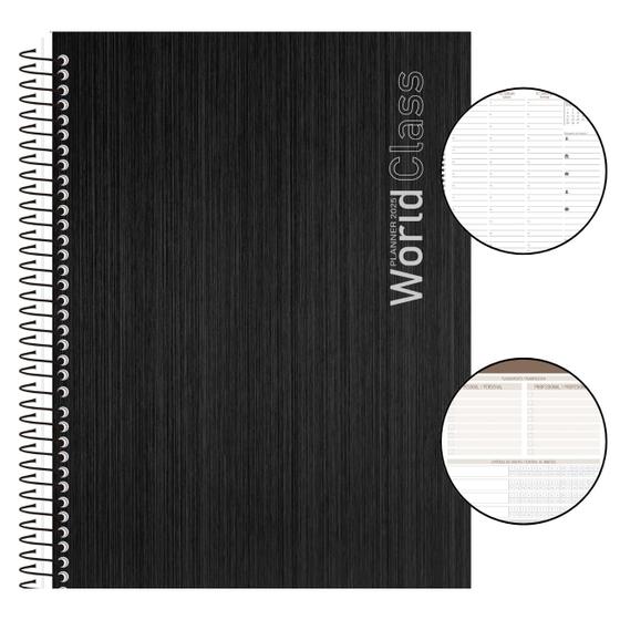 Imagem de Planner 2025 Anual Mensal Semanal Diário Completo Espiral Capa Dura Organizador Financeiro Metas Projetos Estudos