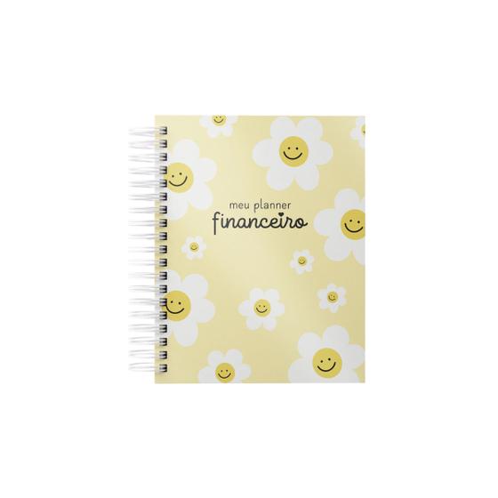 Imagem de Planner Agenda Caderno Financeiro Permanente Calendário Flor - Amarelo