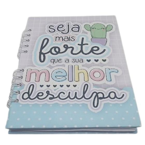 Imagem de Planner Agenda Roda Da Vida Pixel Organizador Rotina Diario - Cacto Seja Mais Forte Que Sua Melhor Desculpa