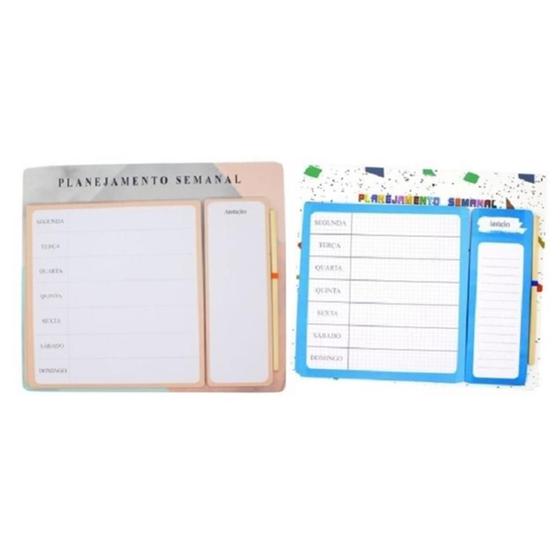 Imagem de Planner com anotações permanente com 46 folhas de mesa bloco em papel planejamento semanal agenda