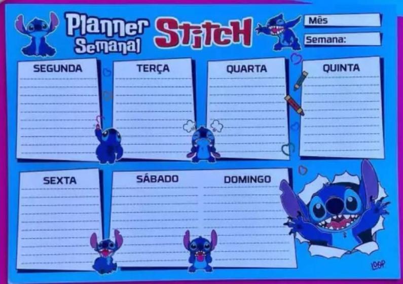 Imagem de Planner de mesa a4 25 folhas   mensal   stitch