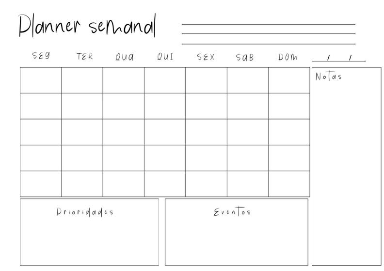 Imagem de Planner De Mesa Semanal A3 Não Datado 52 Folhas