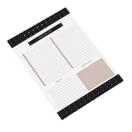 Imagem de Planner Diário Checklist Bloco Organizador A4 Noir - Ótima