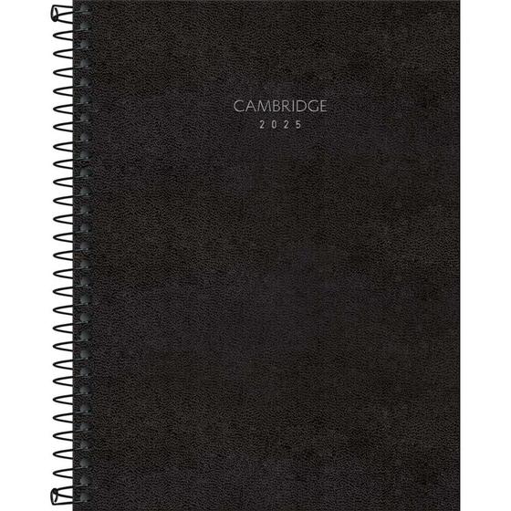 Imagem de Planner Espiral 2025 Cambridge Preto - Tilibra