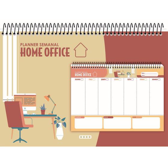 Imagem de Planner Home Semanal Anotações Atividades Organização Planejamento Aulas Provas Estudo Escolar ou Home Office