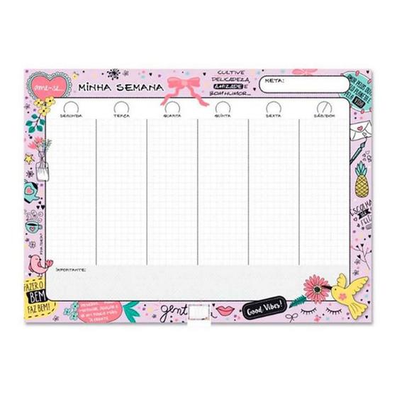 Imagem de Planner Semanal de Mesa Bloco Beija Flor Fina Ideia