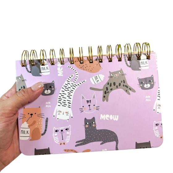 Imagem de Planner Semanal Não Datado Espiral - Permanente - Patinha de Gato  Gatinhos  Cactus